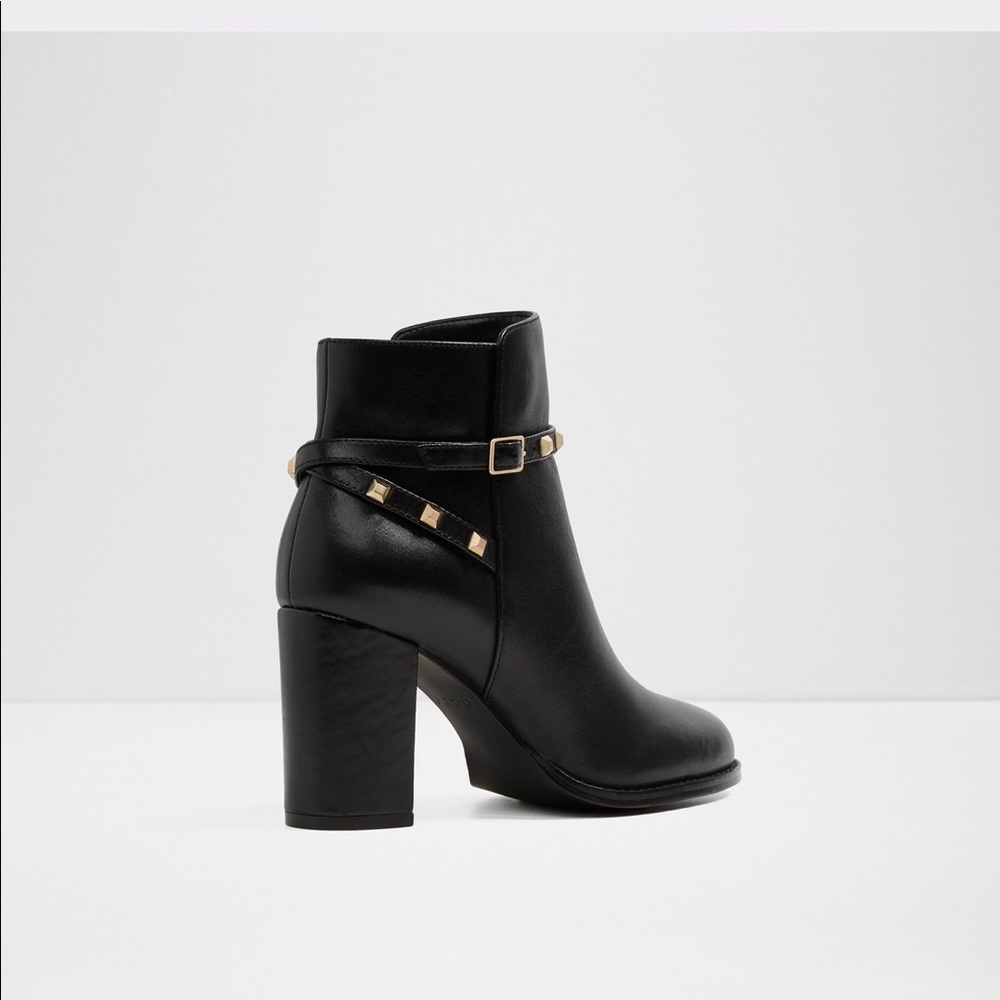 NWT Aldo Gold Studded Umalerith Boot Black - 7 - Picture 3 of 6